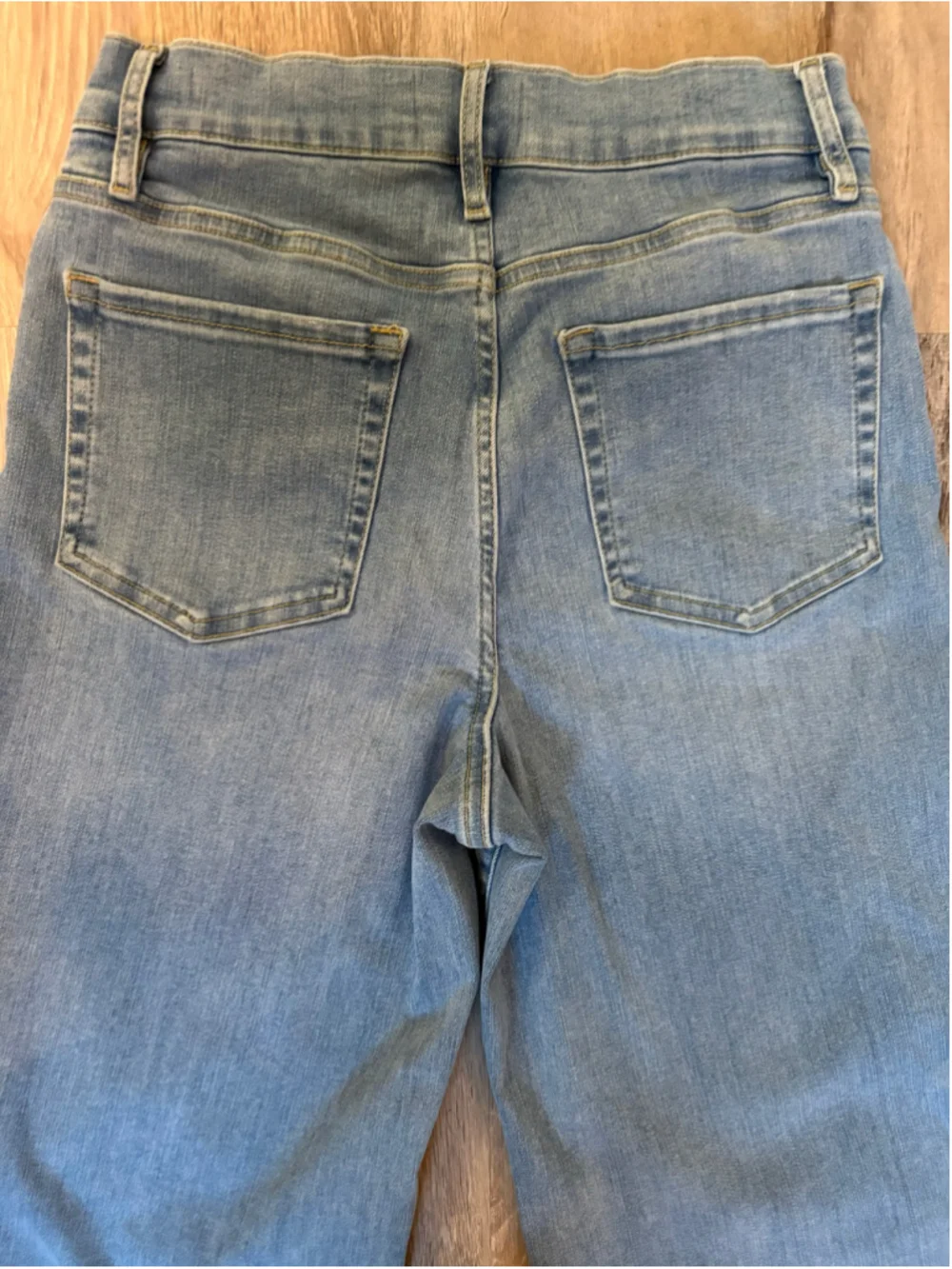 FRAME Le Slim Palazzo High Rise Wide Leg Jeans Clearwater Wash 28 Raw Hem